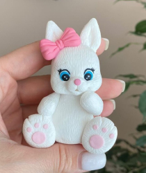 Изображение 3Д Молд Зайка с бантиком, 8 см ТМ Лавка Кондитера